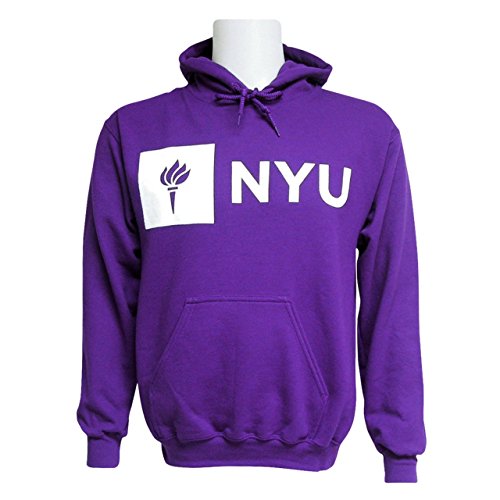 NYU Violets Adult Just Logo Hooded Sweatshirt - Purple , Medium