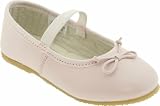 L'Amour Kids Ballerina Flats Pearl Light Pink Leather Dress Shoes- FREE SHIPPING