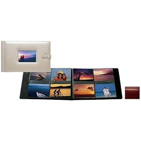 ROMA RED smooth grain leather 4-on-a-page window #177 album by Raika - 4x6