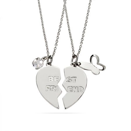 Eve's Addiction Best Friend Sterling Silver Friendship Pendants