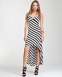 bebe Remy Hi-lo Striped Halter Dress