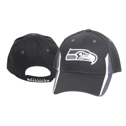 Seattle Seahawks 2-Stripe Adjustable Baseball Hat - Navy