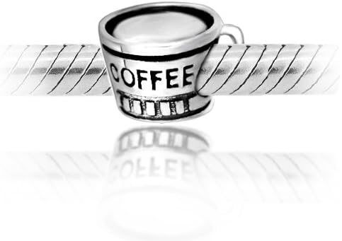 Everbling Coffee Cup Authentic 925 Sterling Silver Charm Bead Fits Pandora Chamilia Biagi Troll Charms Europen Style Bracelets