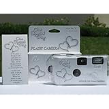 10 Pack Happy Hearts Silver Background Wedding Party Disposable Cameras with Gift Box and Matching Tents, 27 Exp.