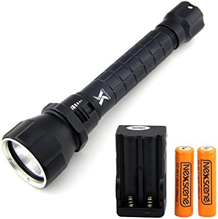 NexScene Underwater 100M CREE XM-L U2 LED 1800 Lumen Scuba Waterproof Diving Flashlight Torch+ Charger + 2PCS 18650 Batteries