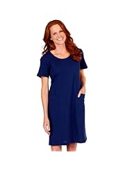 Petite Spring Summer Fall Winter Short Sleeves Cotton/Knit Scoop Neck Knee Length Short Evening Dress 