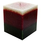41iXr9VBlcL. SL160  Triple color Square Pillar Decorative Candle Lamp, Candle Lantern   Burgundy/Green/Ivory   5X6   C565