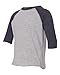 RABBIT SKINS Toddler Fine Jersey Raglan 3/4 Sleeve Baseball Tee, Vintage Heather/Vintage Smoke, 4T