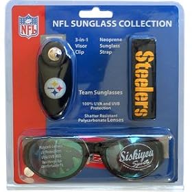 Buy PITTSBURGH STEELERS NFL SUNGLASSES VISOR CLIP STRAP SET by OHMS GIFTS