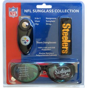 Click here to buy PITTSBURGH STEELERS NFL SUNGLASSES VISOR CLIP STRAP SET.