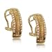 18KT Yellow Gold Omega Back Diamond Dangle Earrings