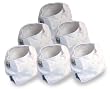 Real Nappies 6-Pack of Snug Wrap Diaper Covers, White, Newborn Size, for babies up to 12 weeks, 6-13 lb