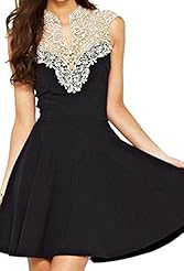 Checkered Print Spring Summer Winter Polyester/Spandex Cocktail Lace Sleeveless Party Dress/Mini Dress 