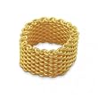 Bling Jewelry Designer Inspired Sterling Silver Gold Vermeil Heavy Mesh Ring