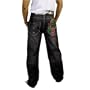 Enyce Mens Black Jeans. 100% heavy weight machine washable cotton. Top quality embroidered design throughout these pants. Excellent attention to all important details: rivets, stitching and fabric design. The latest in unique hip hop and street wear.