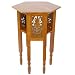 EXP Handmade Asian Furniture - 30" Hexagonal Teak End Table With Carved Wood Panels & Rich Finish