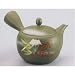 常滑焼 急須 緑泥富士南天(350cc)茶こし付
