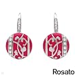 ROSATO Made in Italy Attractive Earrings With Cubic zirconia Beautifully Crafted in Pink Enamel and 925 Sterling silver. Total item weight 6.0g Length 25mm