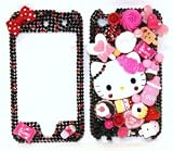 Hello Kitty 3D Black Cupcakes Sparkling Luxury Rhinestones Full Diamond Bling for Apple iPod Touch 4 / 4th / Gen Generation