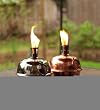 2 Assorted Copper & Nickel Tabletop Patio Torches 2 Assorted Copper & Nickel Tabletop Patio Torches