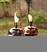 2 Assorted Copper & Nickel Tabletop Patio Torches