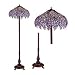 Tiffany floor lamp 2 light purple wisteria design bronze finished base