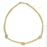 MILLE LUCCI: *3 NAUTICAL KNOT GOLD VERMEIL NECKLACE*