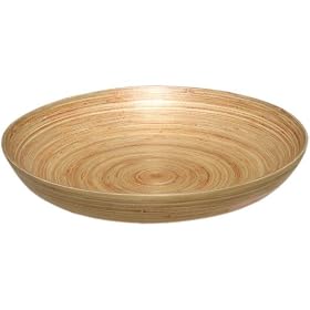 Low Round Bamboo Salad Bowl - 11-inch (naked) by Bambu