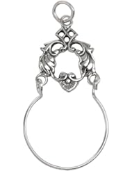 Sterling Silver Victorian Style Heart and Scroll Charm Holder Pendant