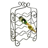 12 Bottle Wine Rack-Wrought Iron-Satin Black (Satin Black) (16"H x 8"W x 26"D)