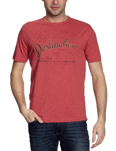 TOM TAILOR Herren T-Shirt 10229500110/destination slub tee, Gr. 48 (M), Rot (4178) Preisvergleich