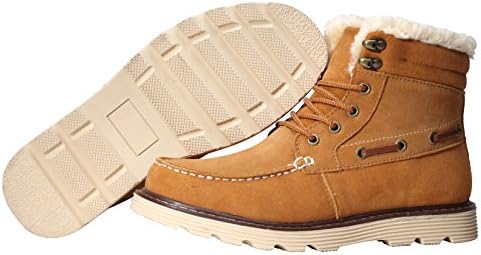 MILANAO Christmas Men Winter Warm Cotton Frosted Short Tube Snow Boots(7.5 D(M)US,chestnut)
