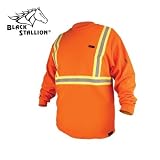 BLACK STALLION FR T-Shirt Safety Orange Long Slv Reflective FTL6-ORA-RTT - 2XL