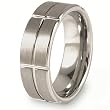 Grooved Brushed & Polished Tungsten Carbide Ring (8.0mm) - Sizes 8 - 13