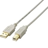 ELECOM USB2.0�P�[�u�� A-B�^�C�v �m�[�}�� 0.7m �x�[�W�� USB2-07