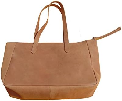 HIDE 1858 TM Genuine Leather Office Satchel Dark Tan 15"