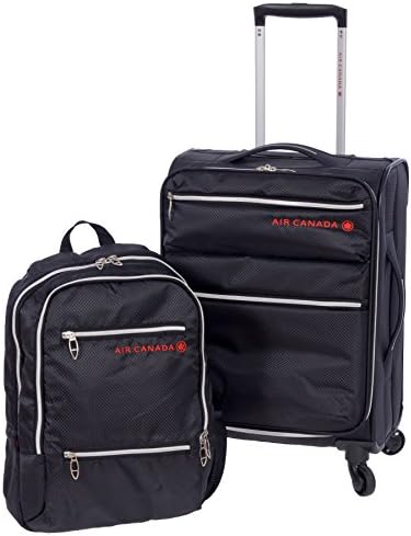 Air Canada 2 Piece 18" Spinner Wheels Carry On Luggage and laptop Back Pack Set