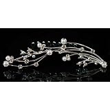 Crystal and Pearl Floral Design Silver Hair Comb for Wedding, Prom or Special... by Sheryl Marie