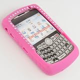 Pink with Diamond Soft Silicone Skin Bling Cover Case for Blackberry Curve 8300 8310 8320 8330
