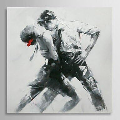 Dudu Oil Painting People Tango Dancer with Stretched Frame Hand-Painted Canvas