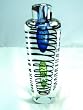 Murano Glass Rainbow Crystal Sommerso Black Line Sprial Glass Vase TN0504