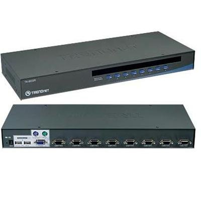 TRENDnet 8-Port USB/PS/2 Rack Mount KVM Switch TK-803R (Black)