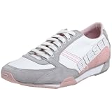  : Diesel Women's Parabarny Lace-up Sneaker,White/Silver,8.5 M US