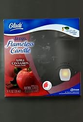 Glade Wisp Flameless Candle Unit and Refill, Apple Cinnamon HOLIDAY SCENT-A warm glow that is safe