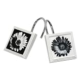 Exposed Floral Resin Shower Hooks, Black/White