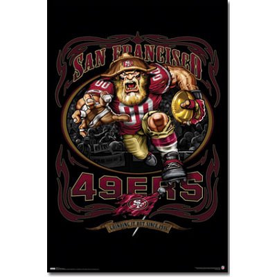 (22x34) San Francisco 49ers (Mascot, Grinding It Out Since 1945) Sports Poster Print