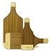 Mango Leaf 17004 Bamboo Paddle Cutting Board, Set of 3