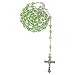 Peace Dove Rosary - Faceted Green Beads with Chain Links - Peace Dove Centerpiece - 22'' Length - 6mm Beads