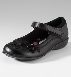 Girls Flower Bar Coated Leather Shoes