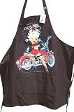 New Betty Boop Biker Babe Cotton 2 Pocket Cooking Apron - Black